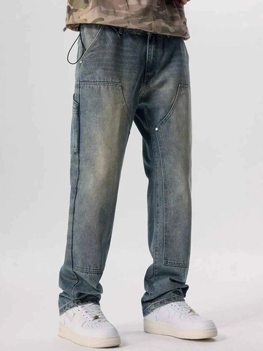 Men's Vintage Wash Wide Leg Jeans
