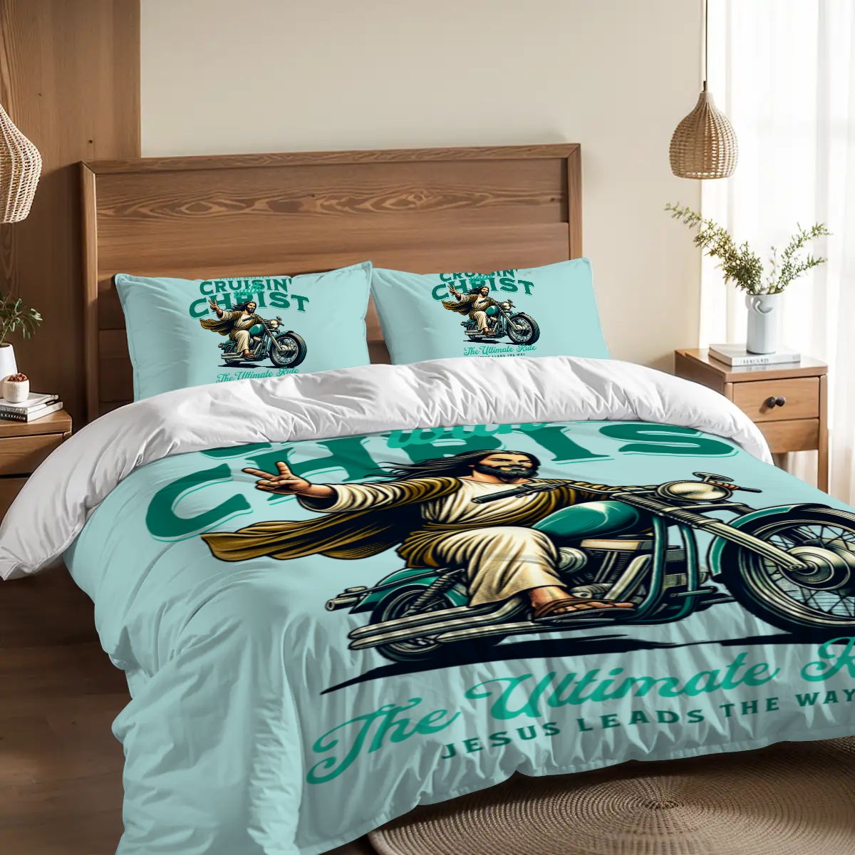 Jesus Christ Full Duvet Cover Set – Christian Bedding for Peaceful Sleep