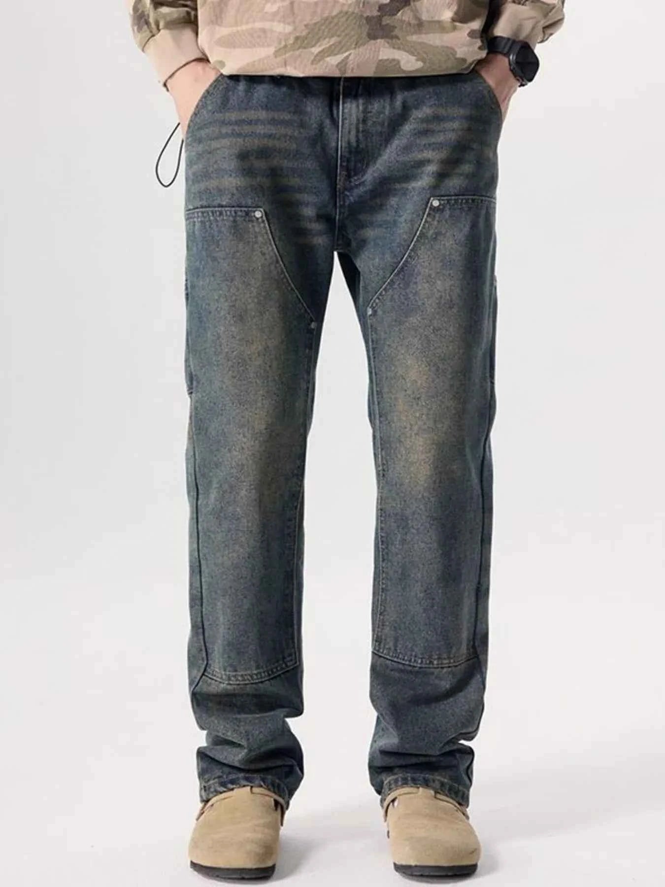 Men's Vintage Wash Wide Leg Jeans
