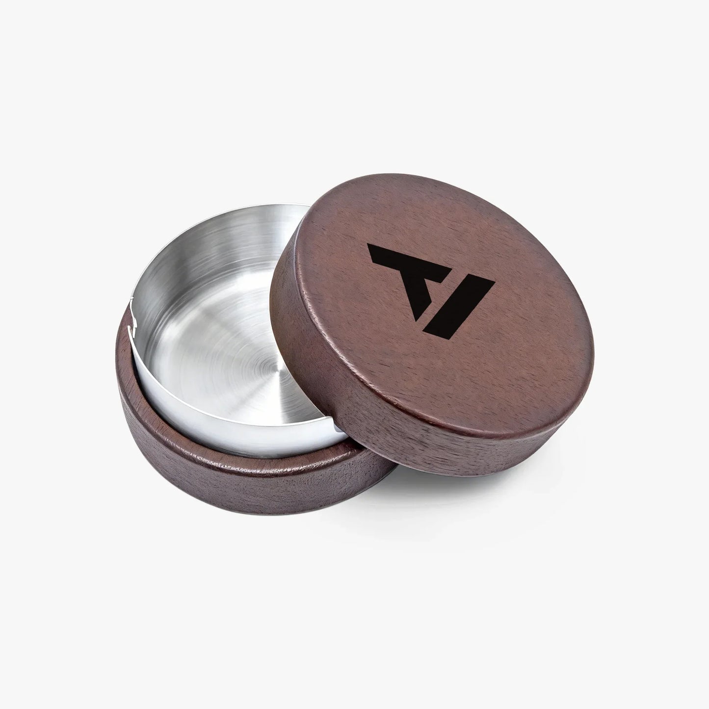 Classic Round Wooden Ashtray - Natural Wood with Metal Liner - TeeVoke