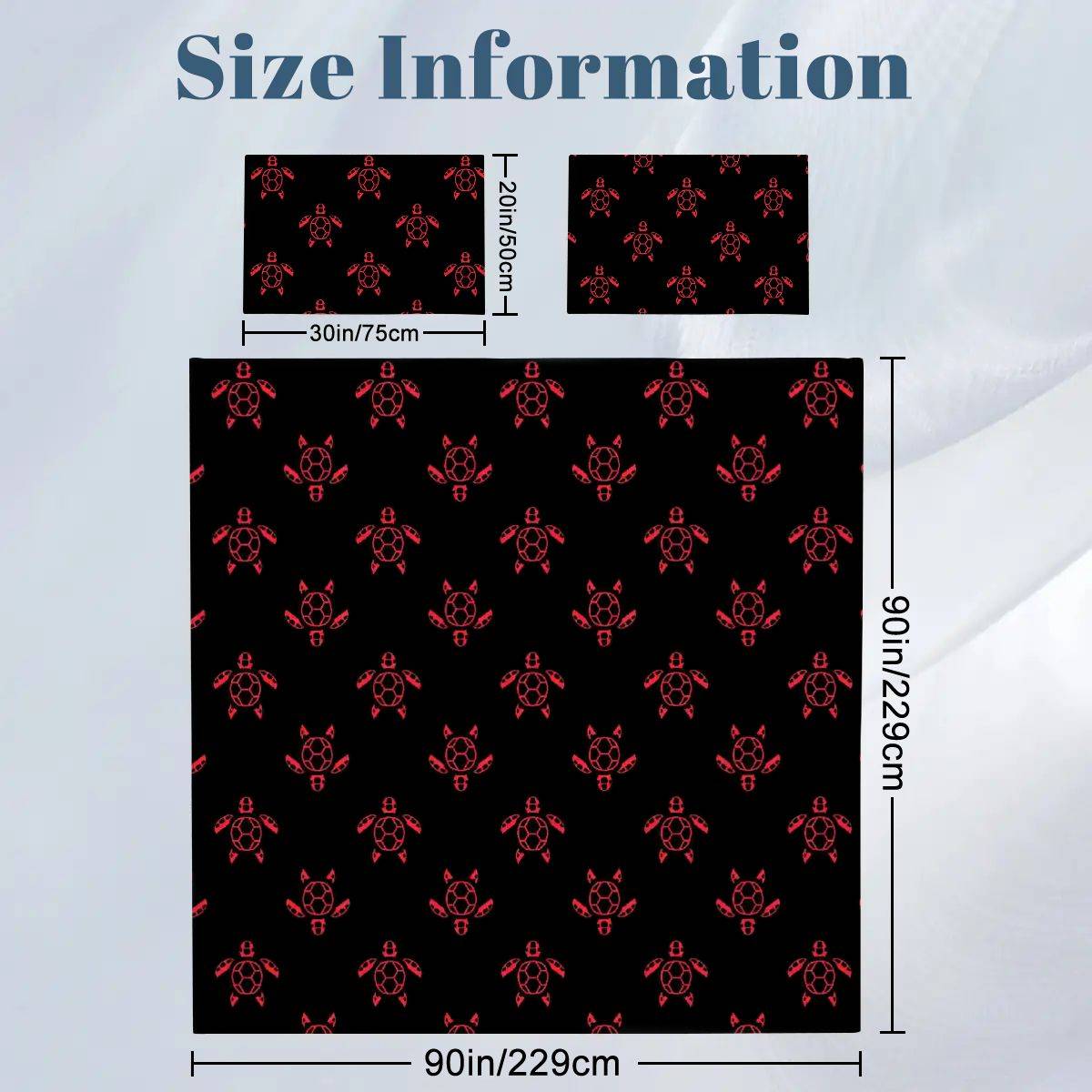 Queen Duvet Set – Tranquil Turtle Print, Perfect Holiday Gift