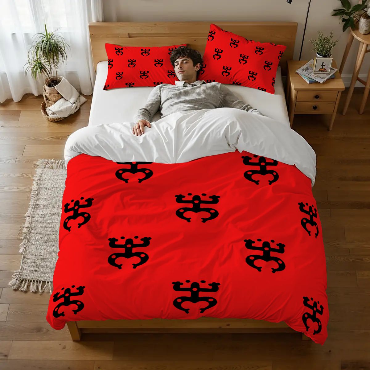 Queen Puerto Rico Design Coqui Taino Duvet Cover Set