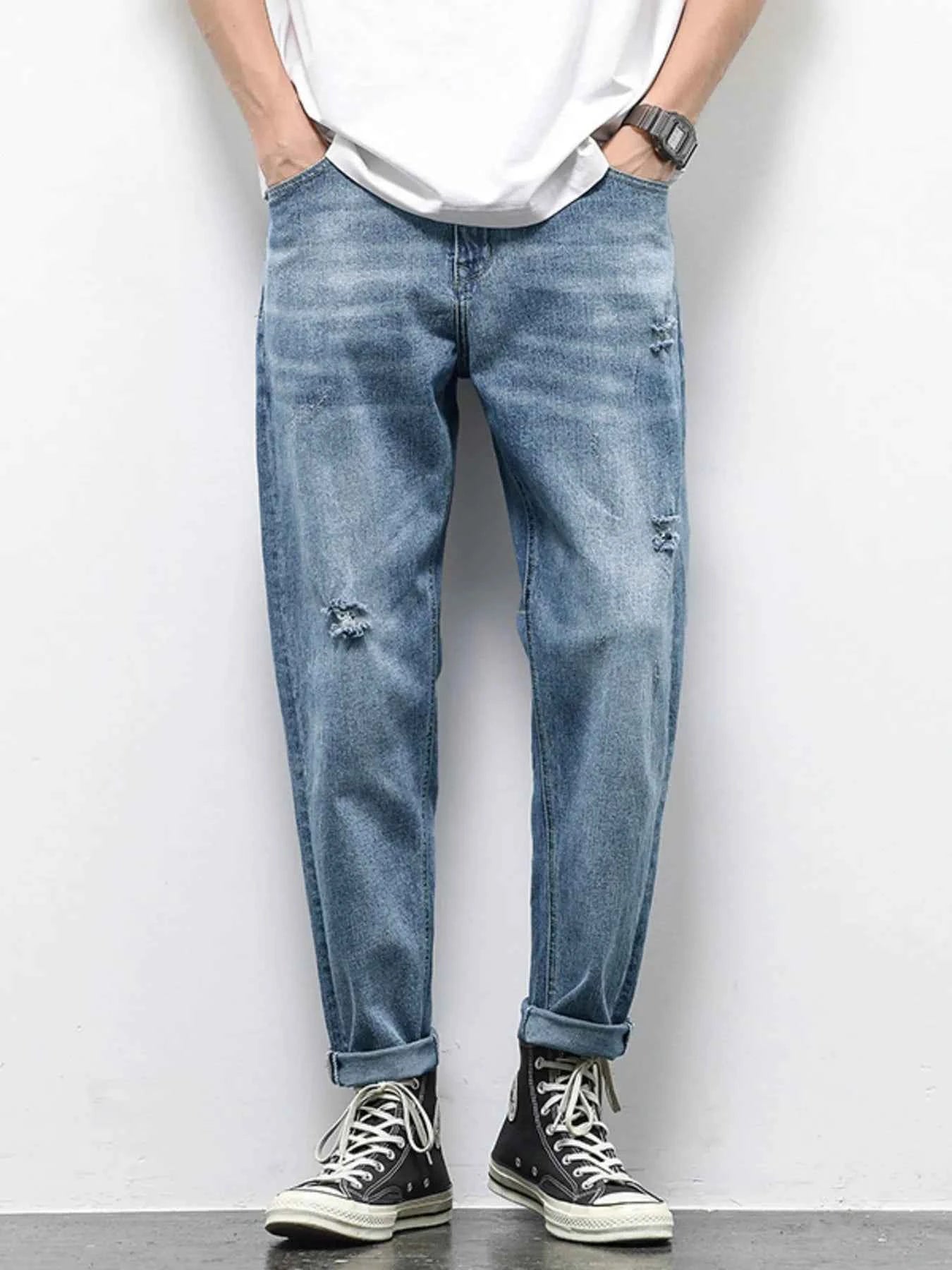 Men's Distressed Loose Fit Jeans