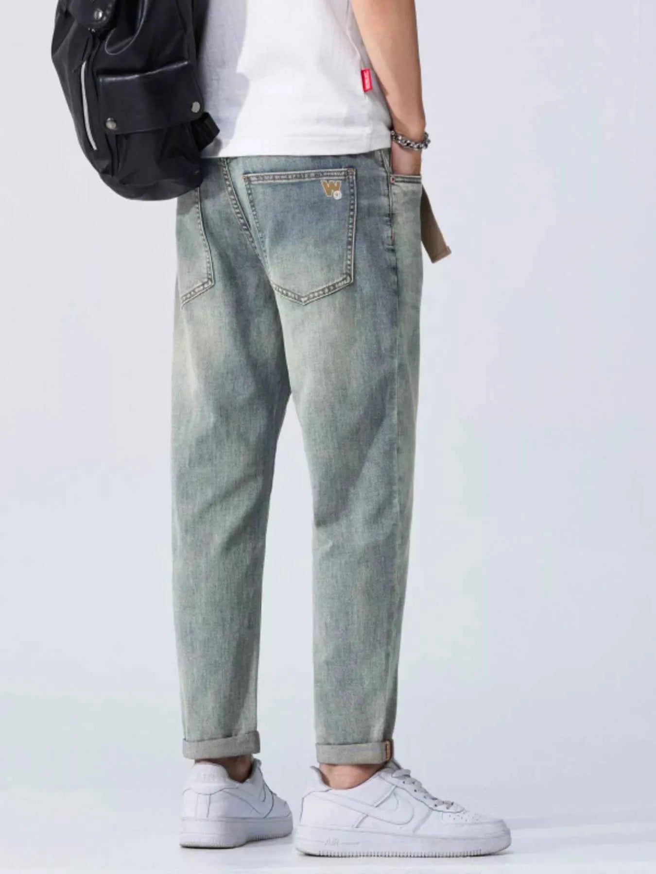 Men's Vintage Wash Cropped Jeans