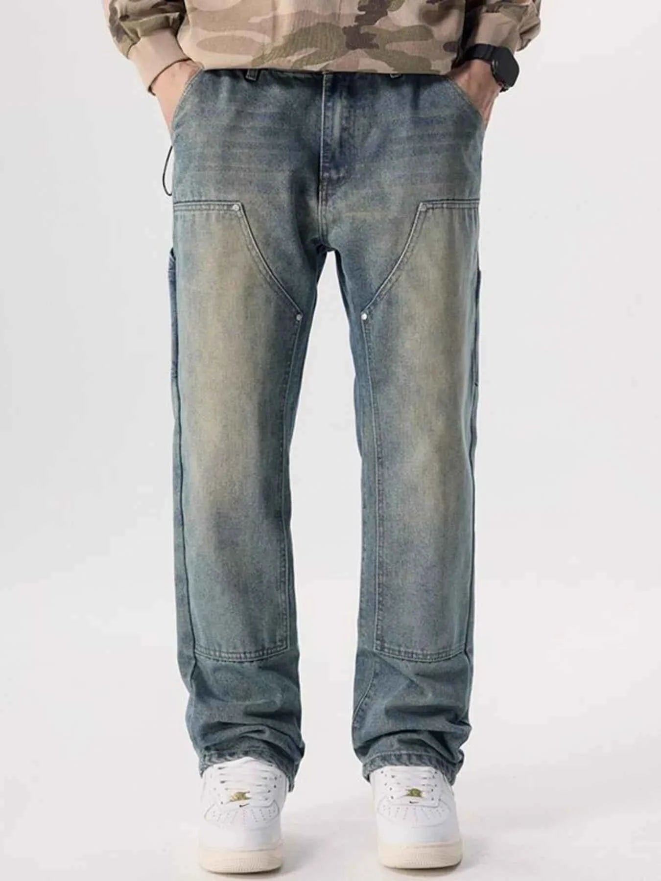 Men's Vintage Wash Wide Leg Jeans