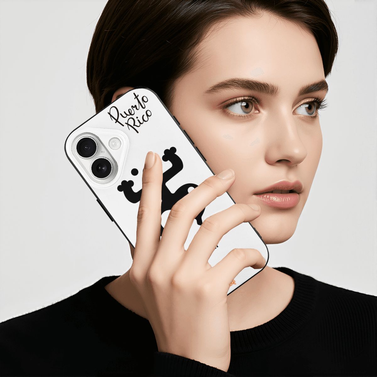 iPhone 17 TPU Black Case – Coquí & Taino Puerto Rico Pride Design