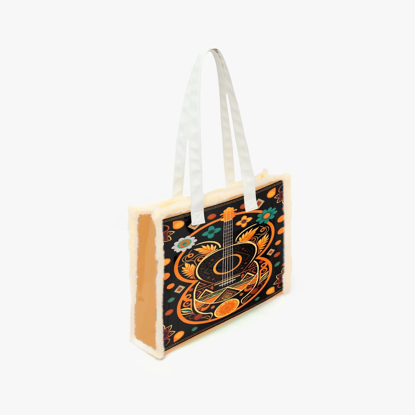 Fleece Binding Holographic Tote Bag - Durable PVC Shoulder Bag - TeeVoke