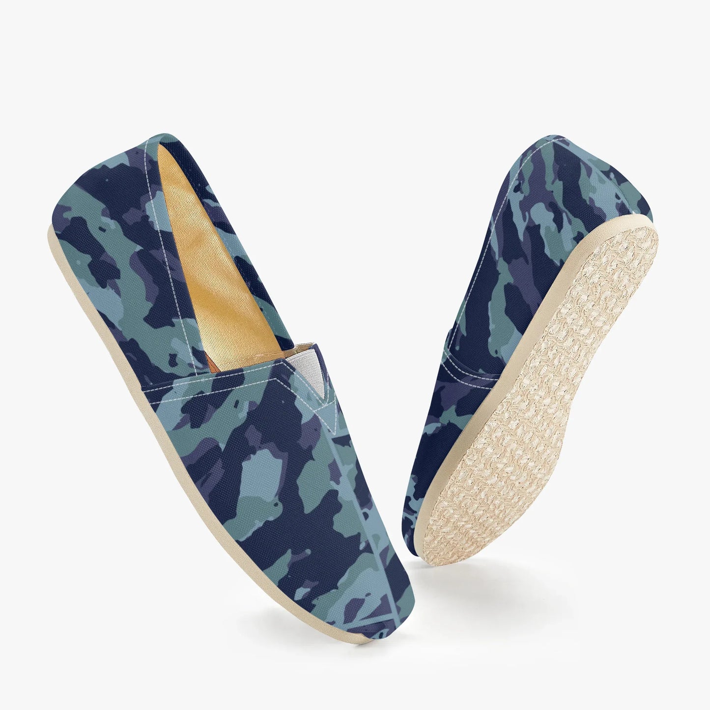 Women's Military Canvas Shoes - Lightweight Casual Slip-On Sneakers - TeeVoke