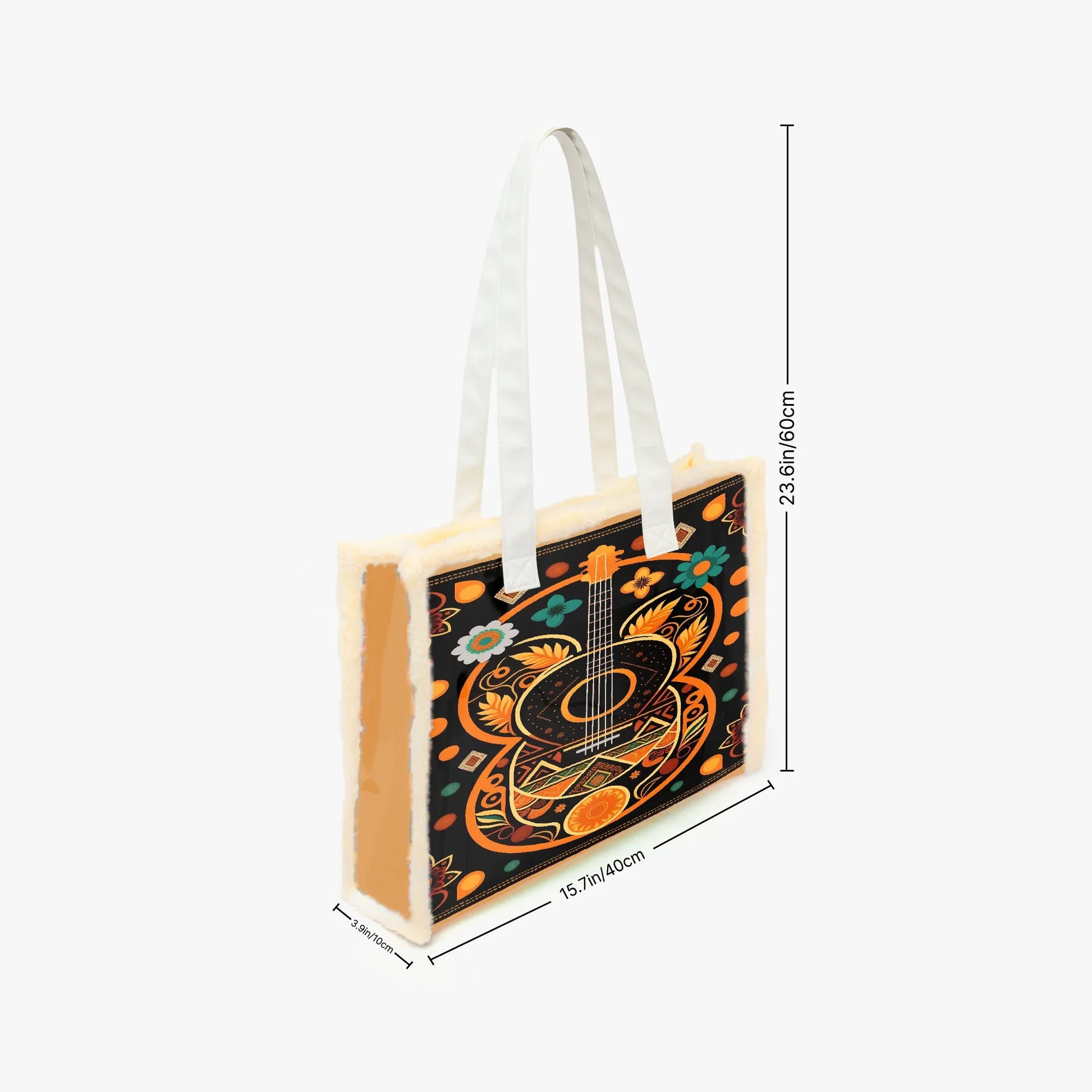 Fleece Binding Holographic Tote Bag - Durable PVC Shoulder Bag - TeeVoke