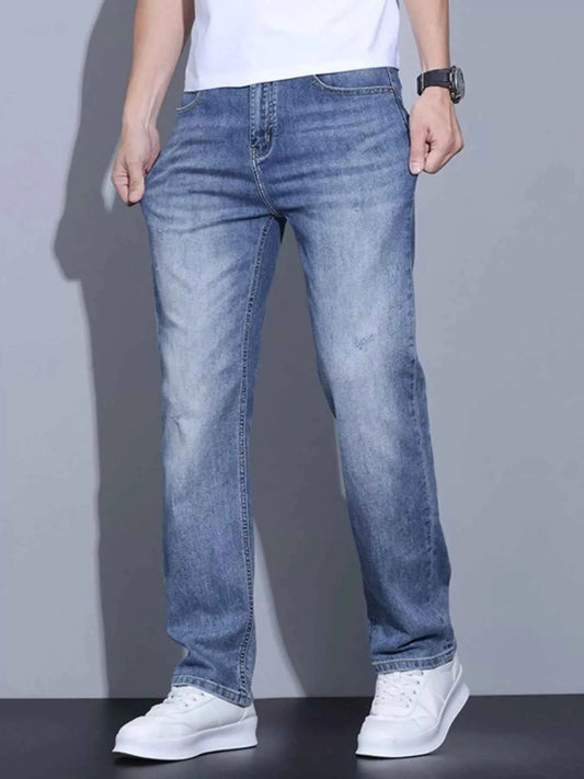 Men's Slim Fit Washed Jeans