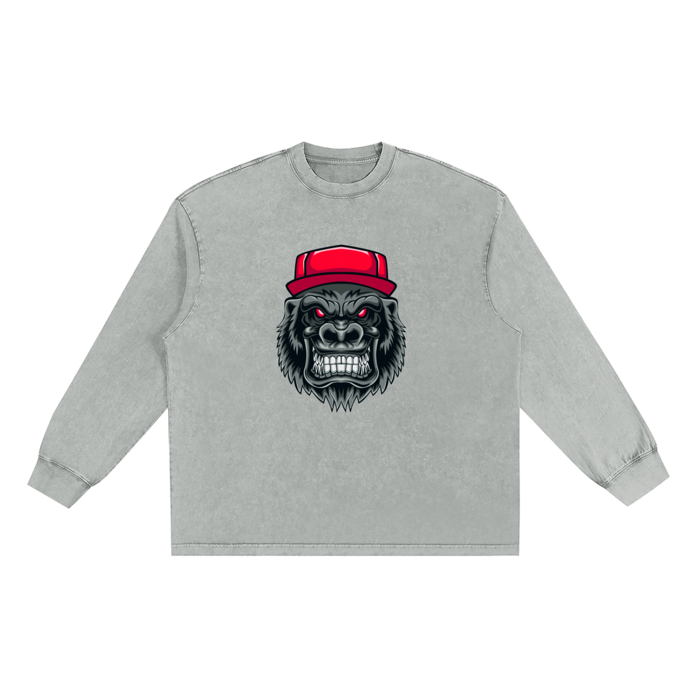 Men's Cotton Long Sleeve T-Shirt with Frayed Edge | Pure Cotton