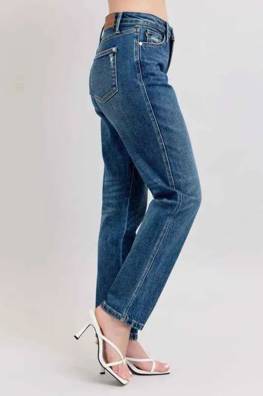 Judy Blue Full Size High Waisted Rigid Magic Non-destroy Straight Leg Jeans Plus Size