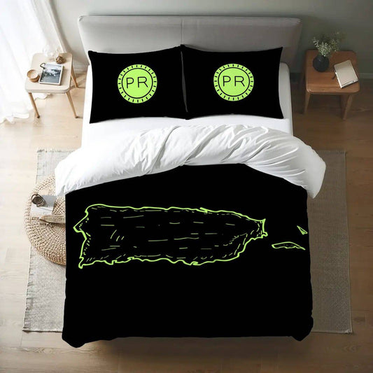 Puerto Rican Heritage Duvet – Queen Size Map & Island Print