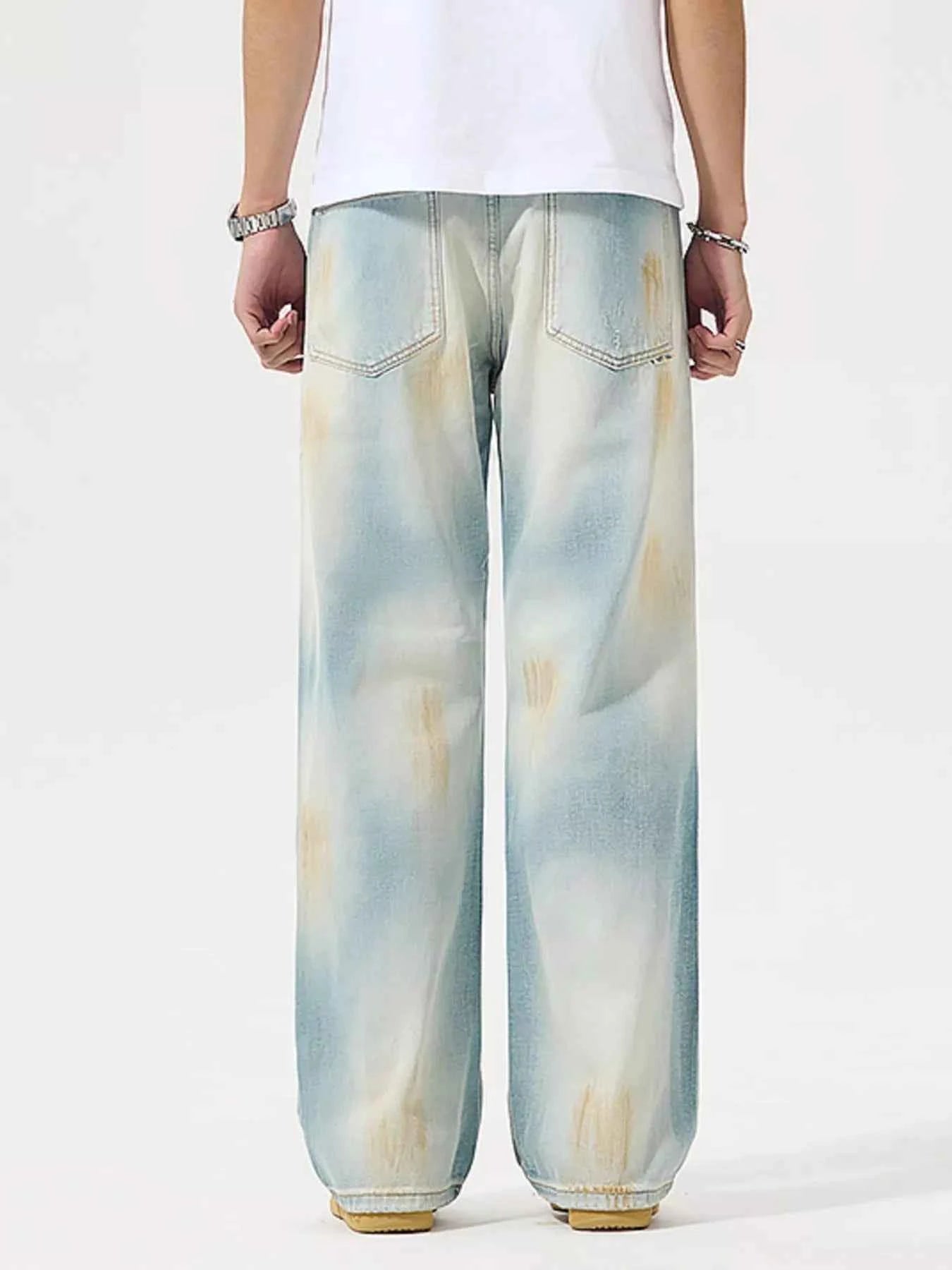Men's Distressed Wide Leg Jeans