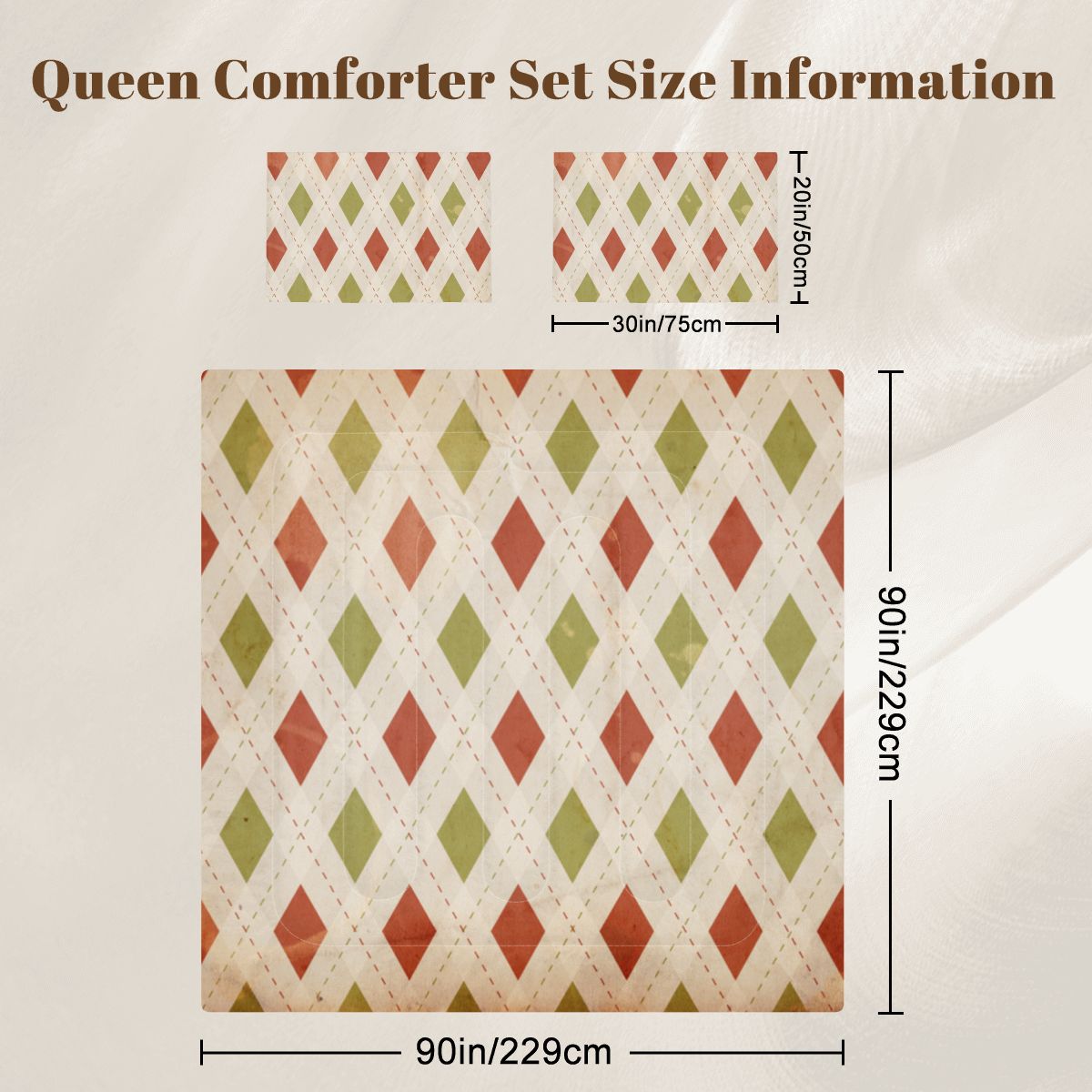 Holiday Diamond Queen Comforter Set – Festive Geometric Bedding