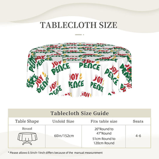 Wavy Edge Round Tablecloth 60" Waterproof
