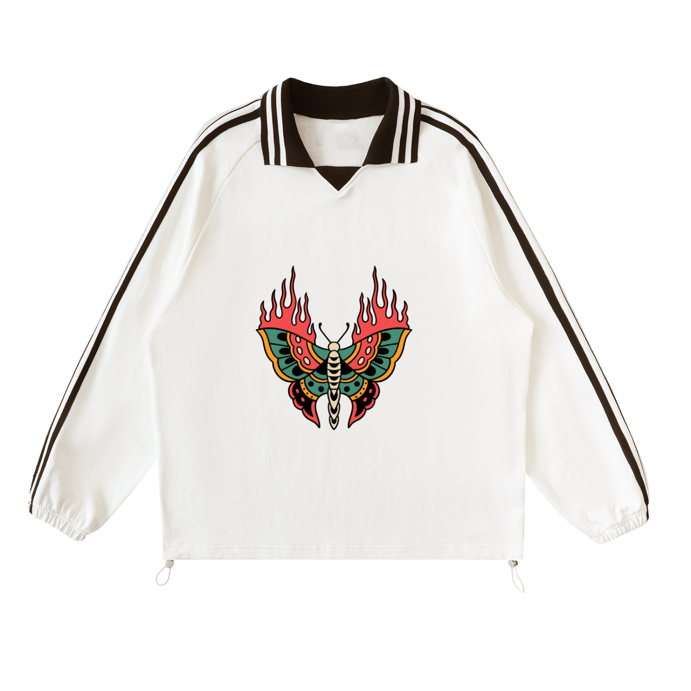 Women's Striped Lapel Collar Sweatshirt for Casual Comfort