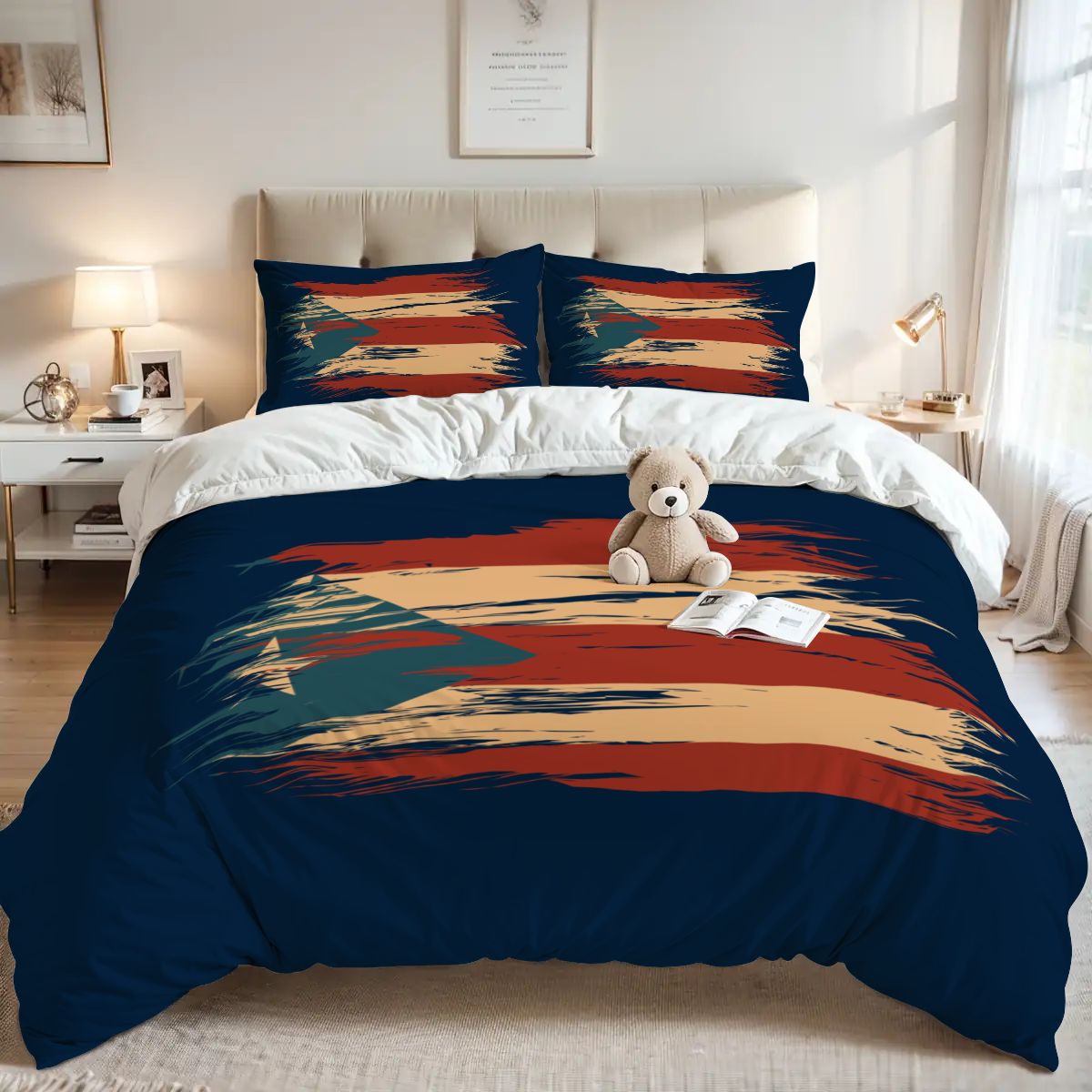 Queen Duvet Cover Set with Puerto Rico Design