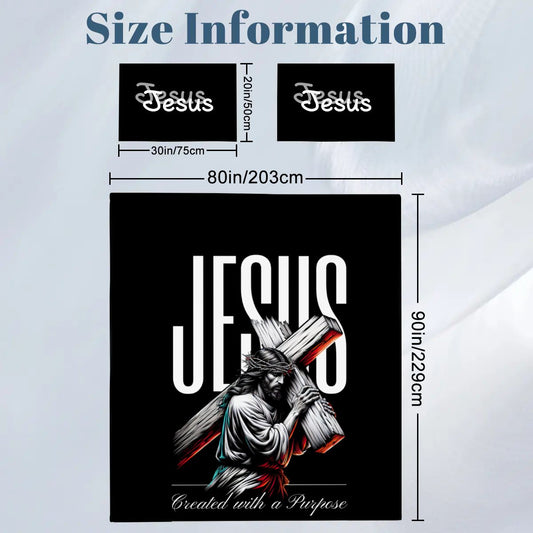 Faith & Peace Bedding – Full Duvet Set with Jesus Image