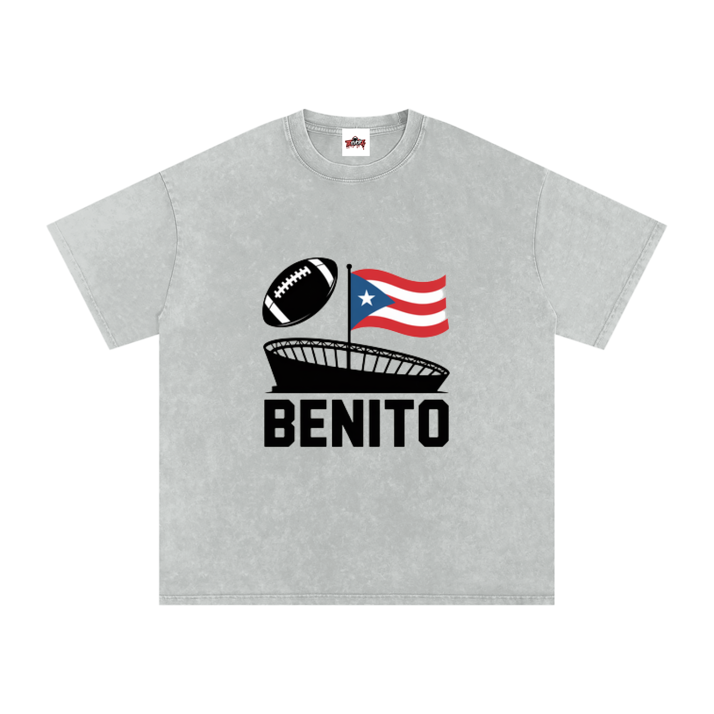 Women's Oversized Cotton T-Shirt - Benito Puerto Rico Snow Washed