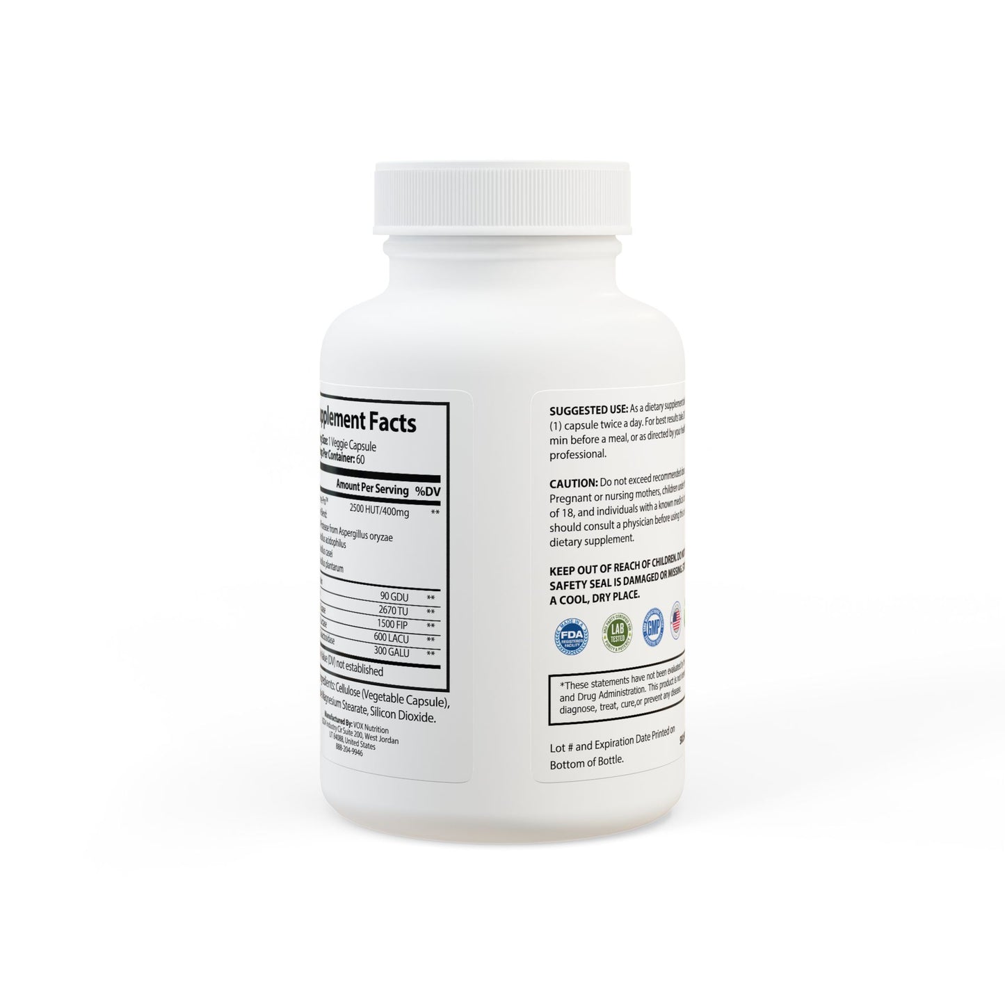 Digestive Enzyme Supplement - 60 Capsules for Optimal Digestive Health