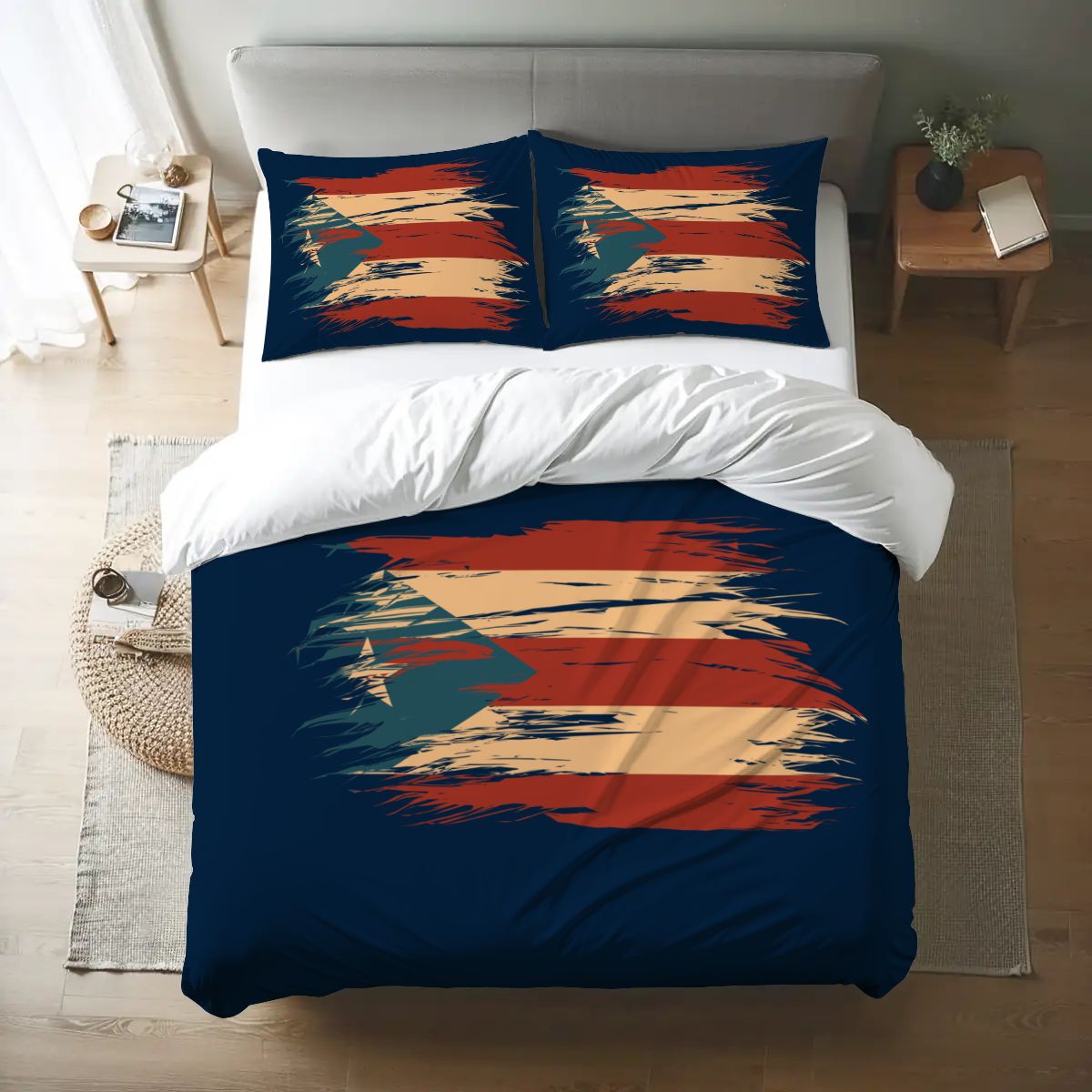 Queen Duvet Cover Set with Puerto Rico Design