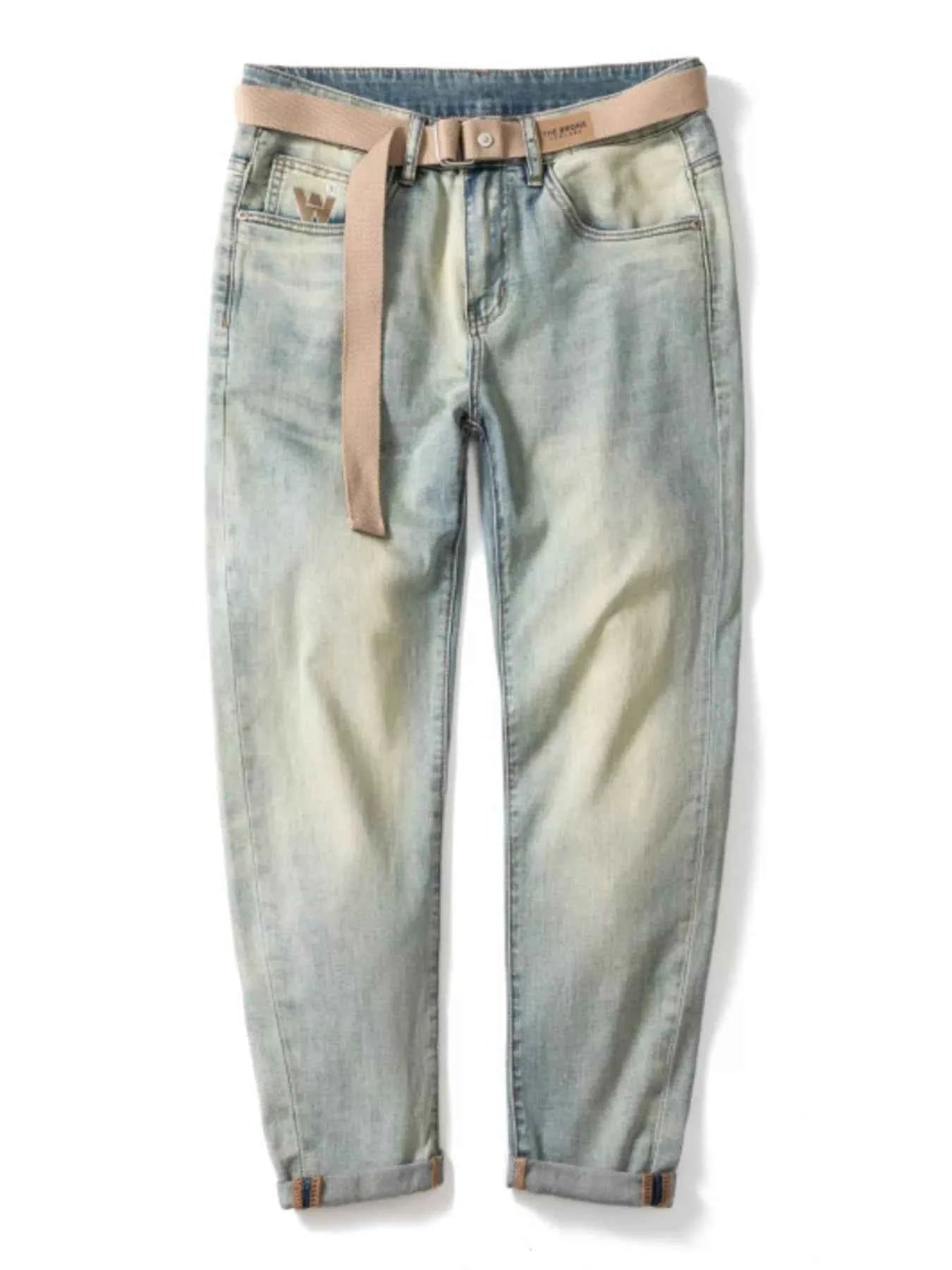 Men's Vintage Wash Cropped Jeans