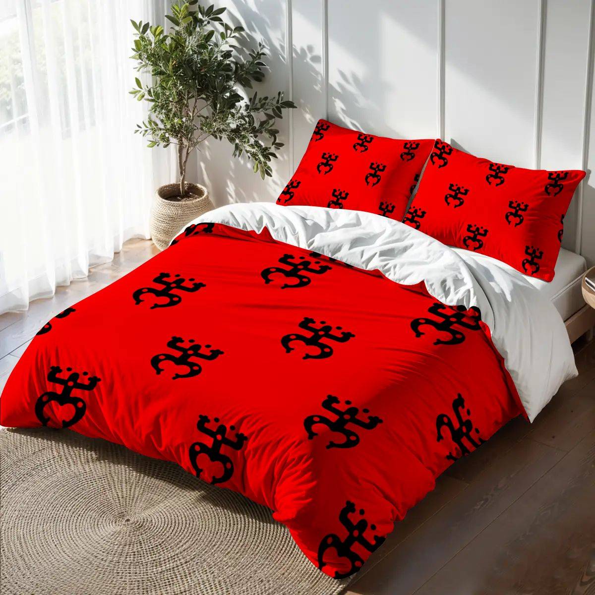Puerto Rico King Duvet Cover Set – Coquí & Taino Design for Trendy Holiday Gifting
