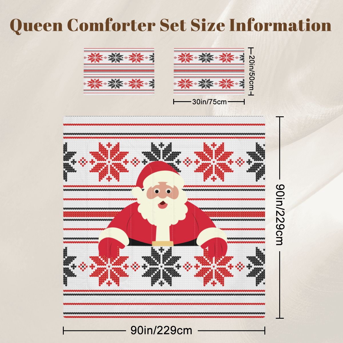 Santa Christmas Queen Comforter Set – Festive Holiday Bedding