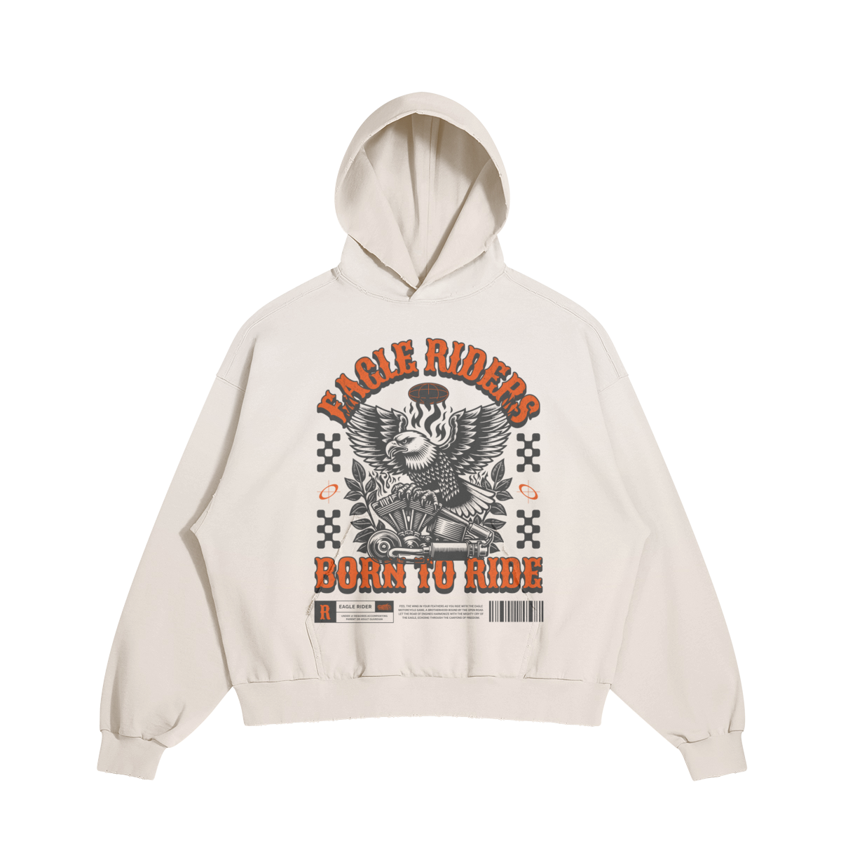 Men's Sun Faded Ripped Pocket Hoodie