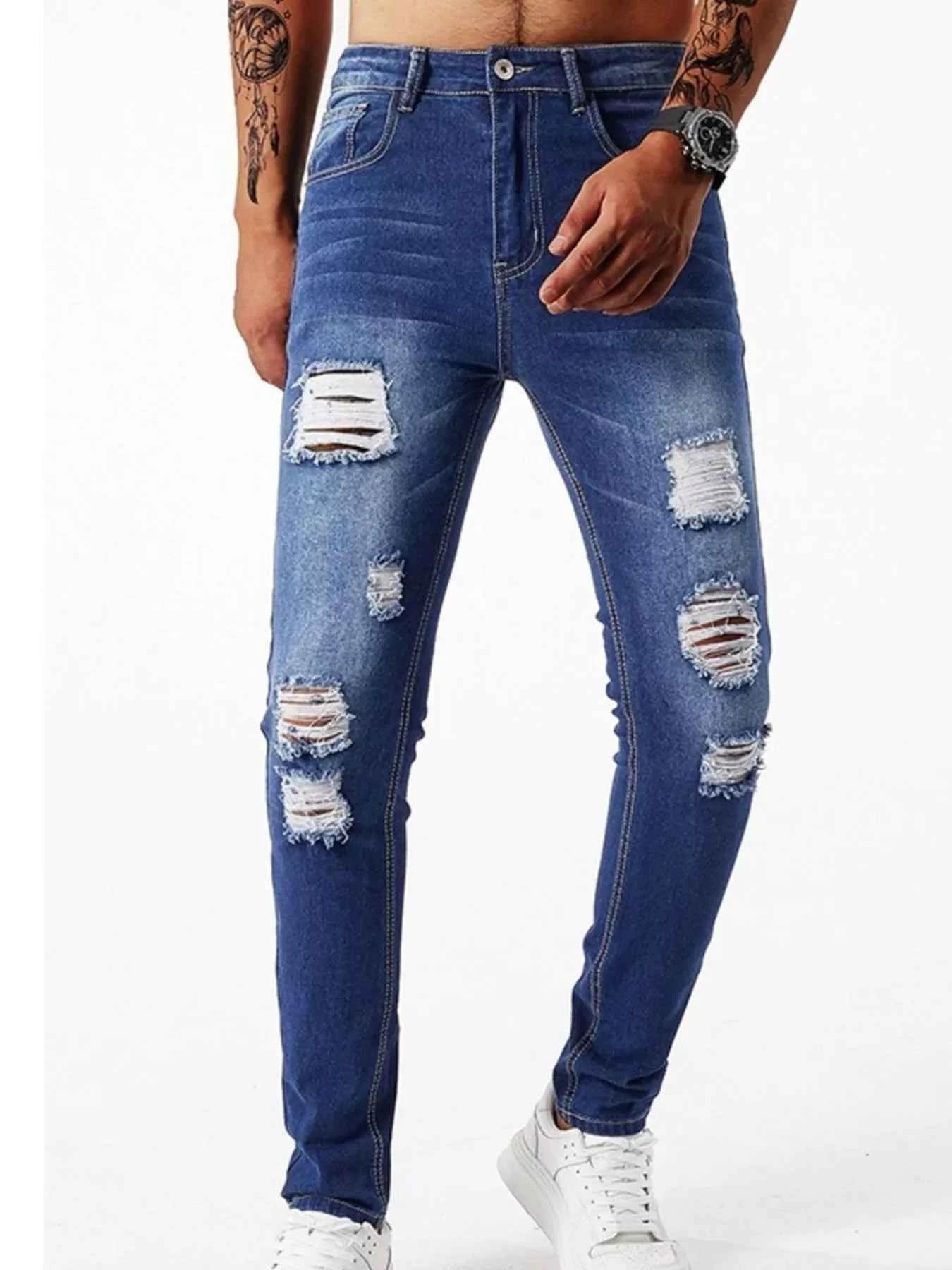 Men's Ripped Slim Fit Jeans