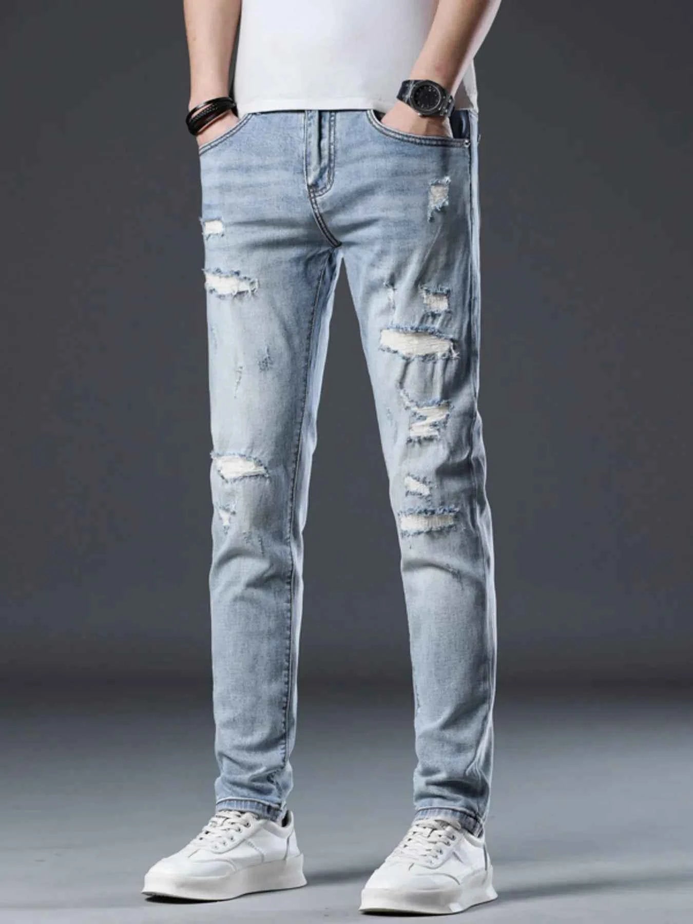 Men's Ripped Slim Fit Jeans