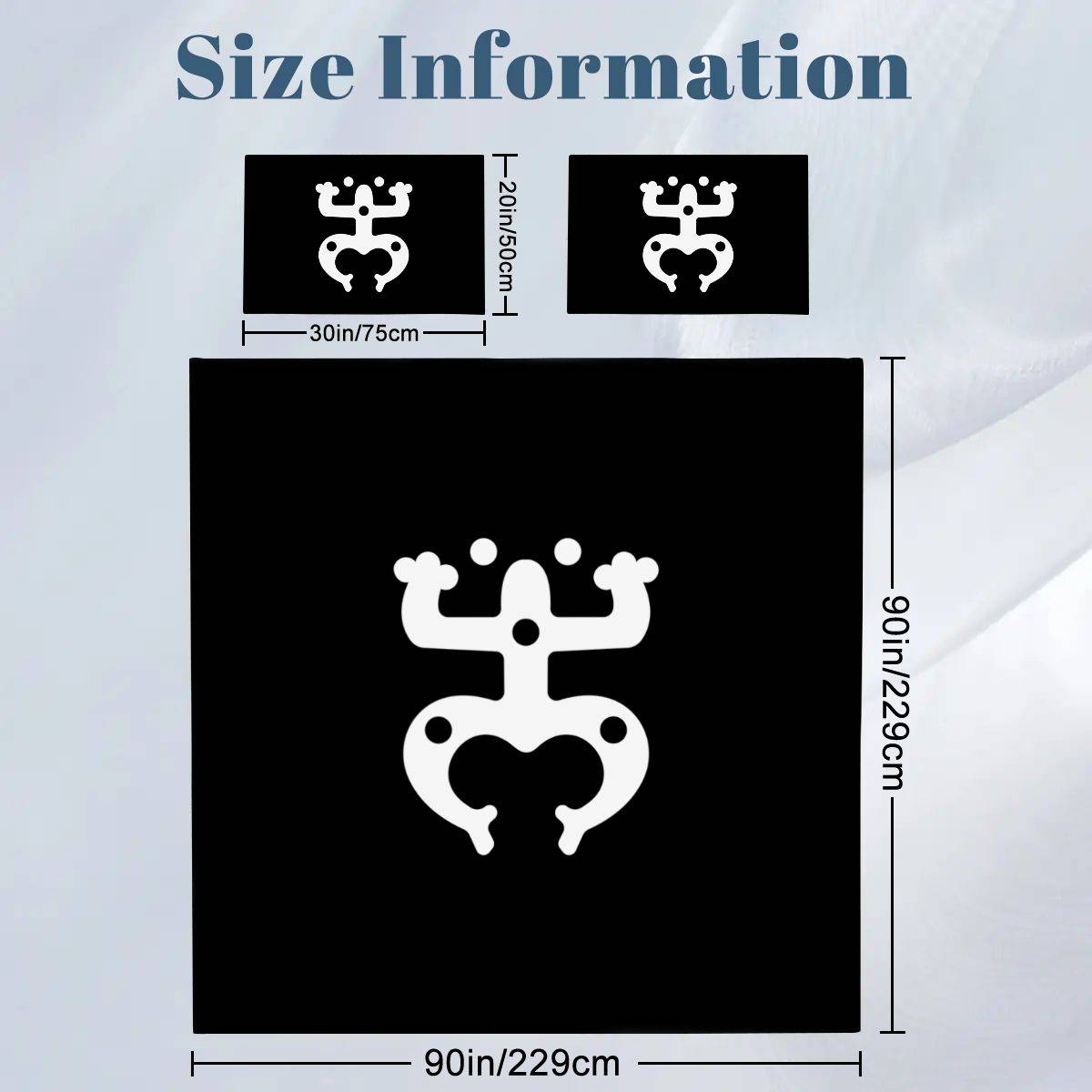 Taino Coquí Queen Duvet Cover Set – White & Black Puerto Rican Heritage Bedding