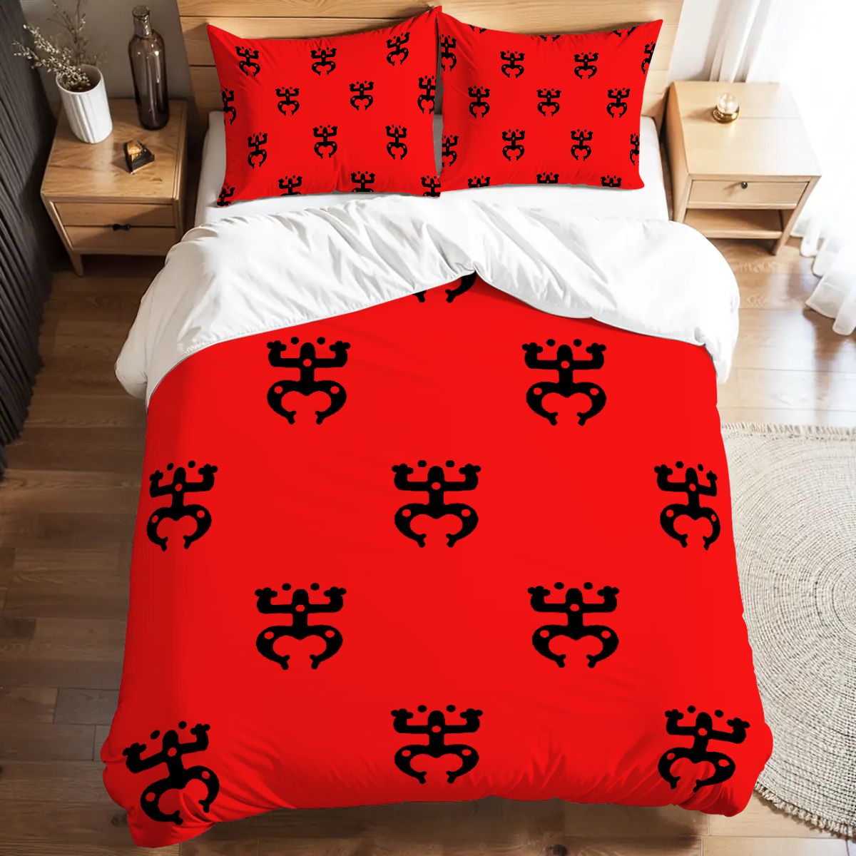 Queen Puerto Rico Design Coqui Taino Duvet Cover Set