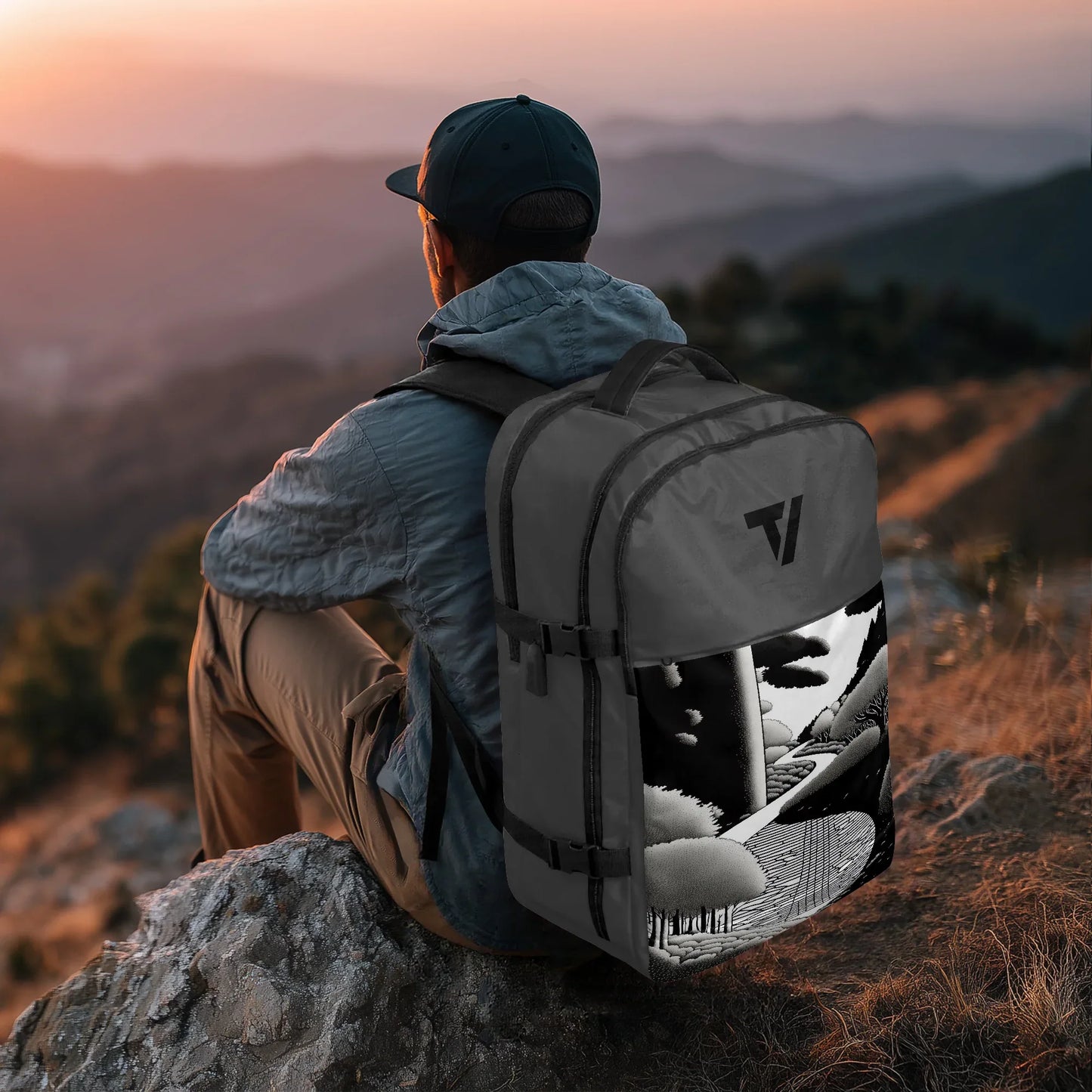 Canvas Hiking Backpack - Multi-Pocket Travel Pack - TeeVoke