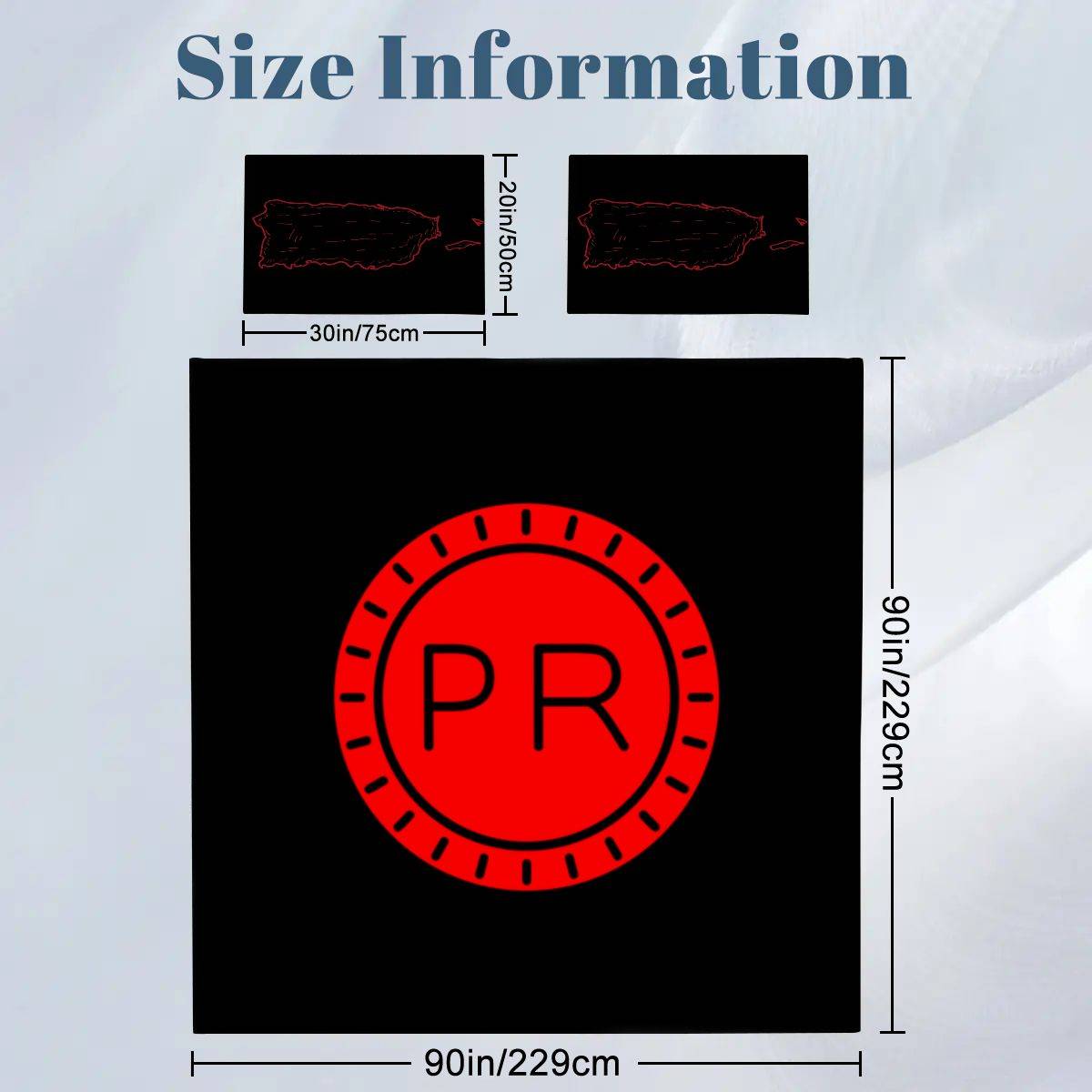 Puerto Rico Queen Duvet Cover Set – Black & Red Island Pride Bedding