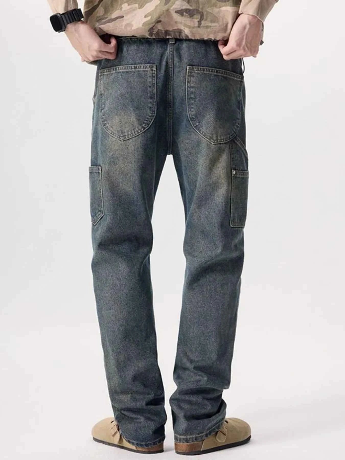 Men's Vintage Wash Wide Leg Jeans