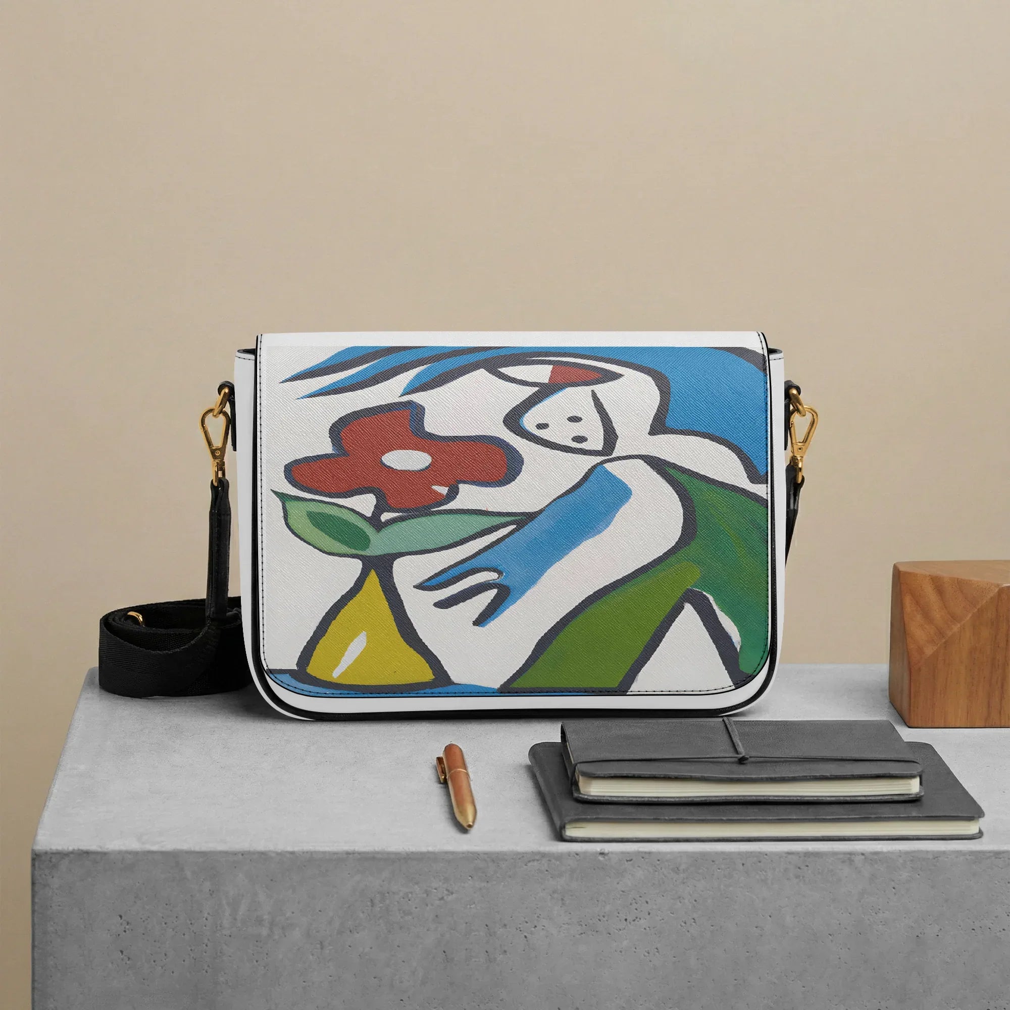 Women's Crossbody Bag - PU Leather Signature Handbag - TeeVoke