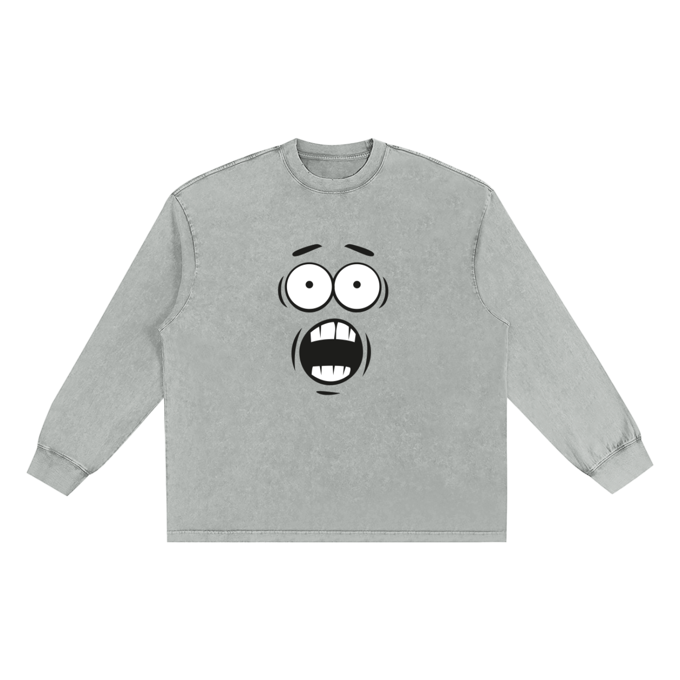 Men's Washed Cotton Long Sleeve Tee with Frayed Edges for Effortless Style