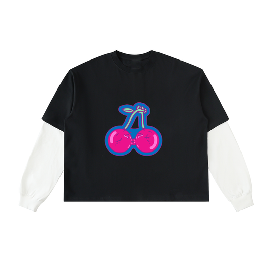 Women's Contrast Sleeve T-Shirt - Comfortable Cotton Style for Everyday Wear