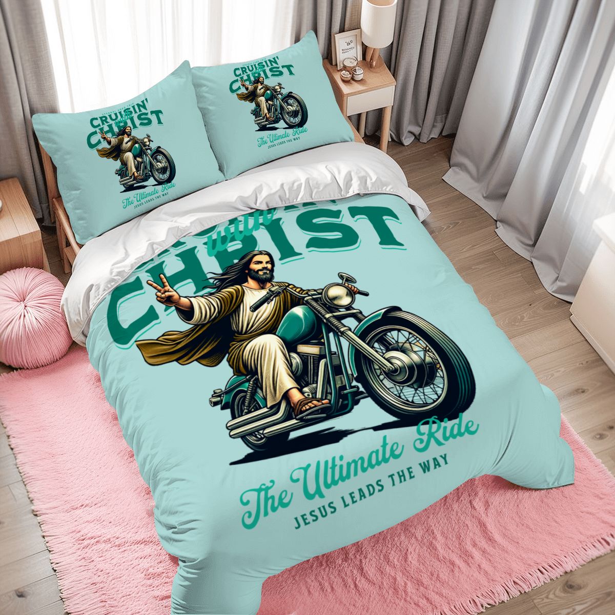 Jesus Christ Full Duvet Cover Set – Christian Bedding for Peaceful Sleep