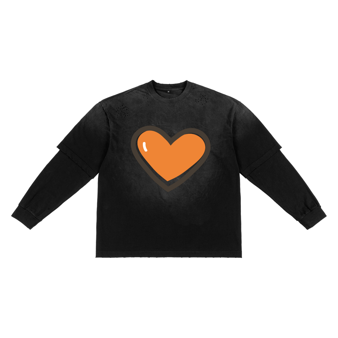 Women's Cotton Sunfade T-Shirt with Hand-Frayed Design