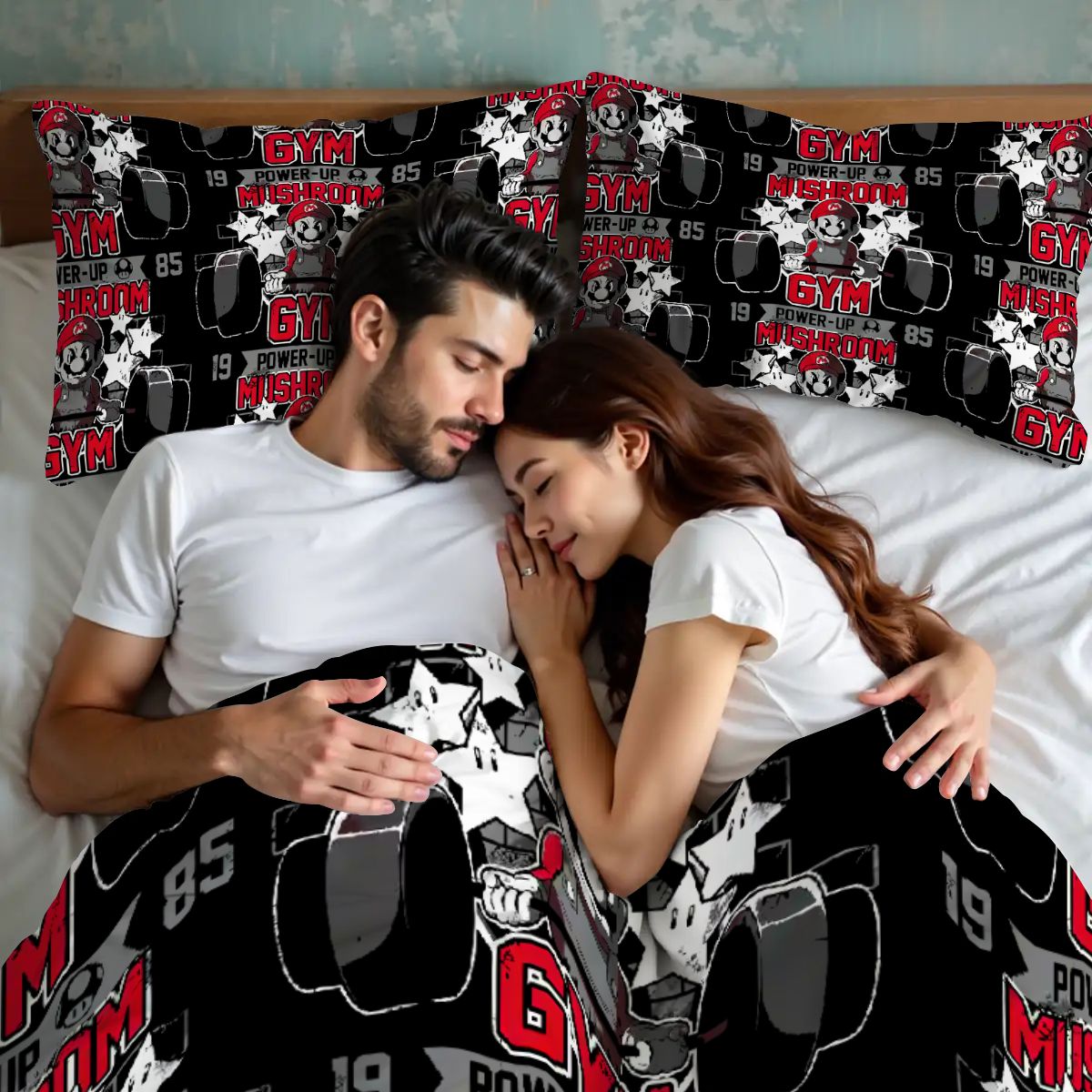 Workout Vibes Bedding – Queen Duvet Cover for Gym Enthusiasts