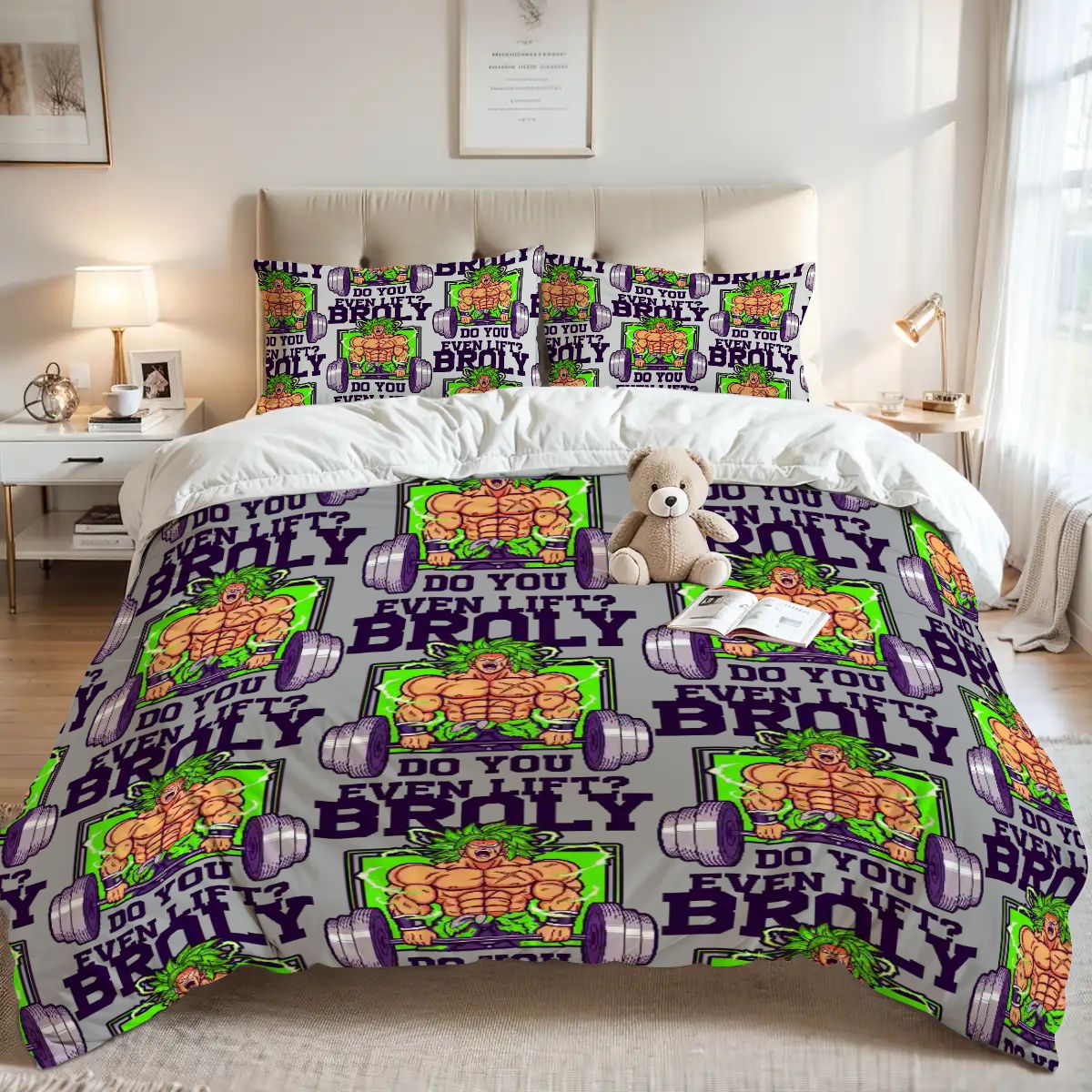 Workout Vibes Bedding – Queen Duvet Cover for Gym Enthusiasts