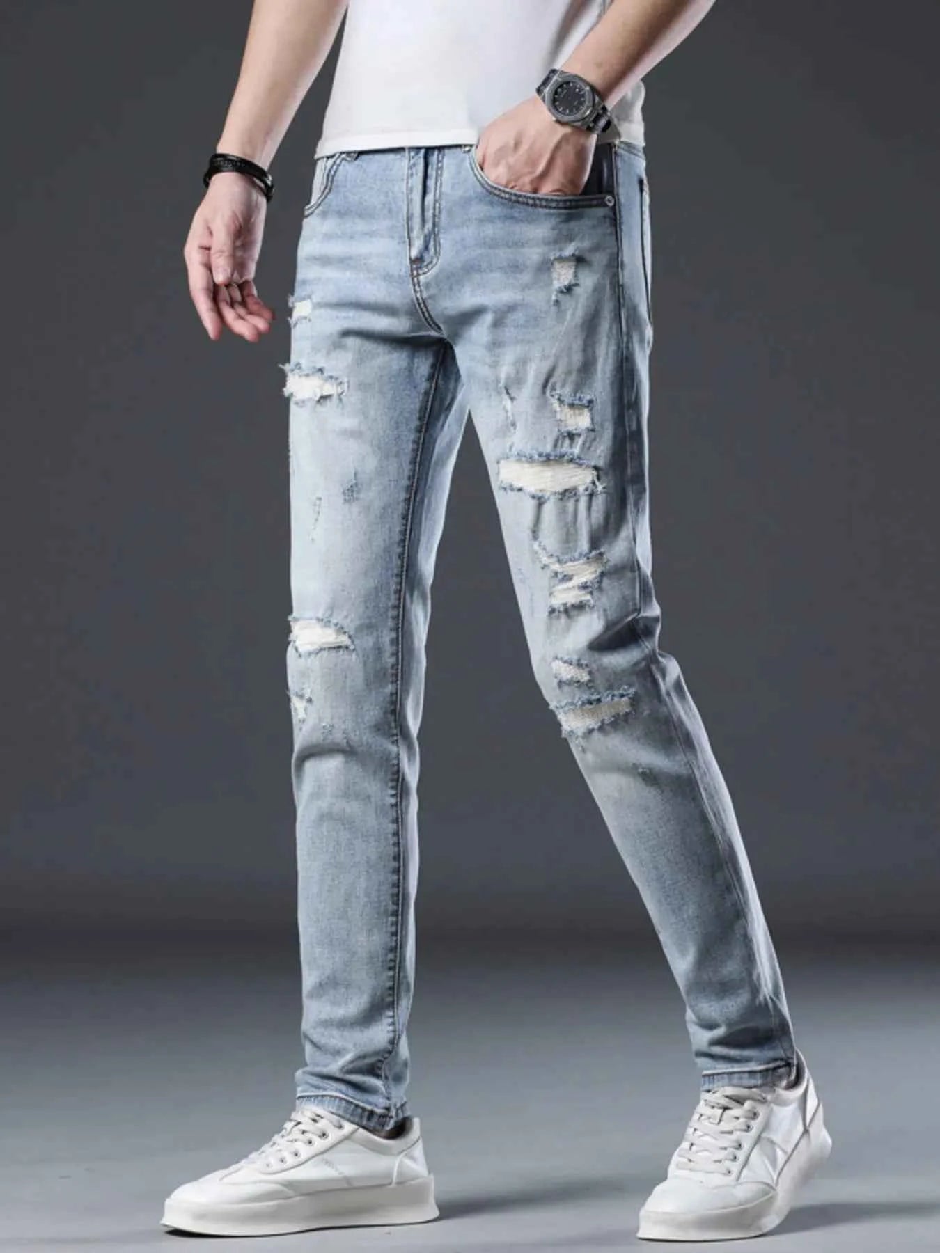 Men's Ripped Slim Fit Jeans