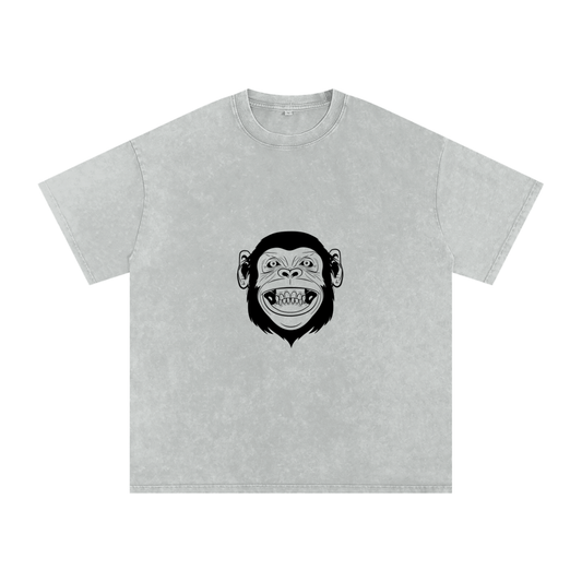 Women's Oversized Cotton T-Shirt - Snow Washed Design for Comfort