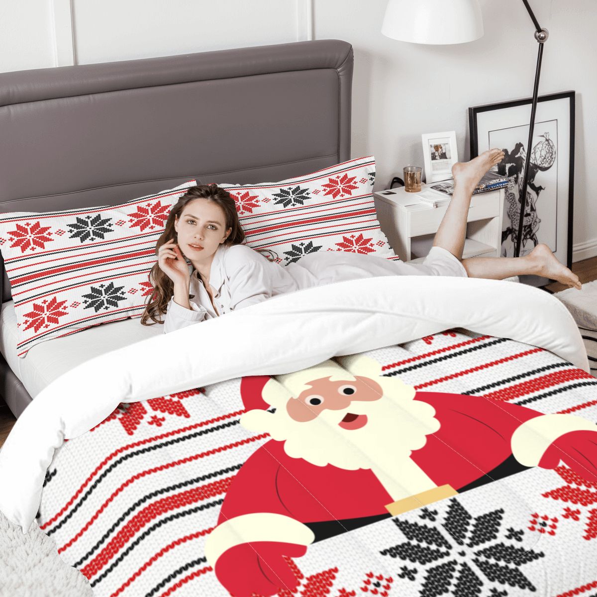 Santa Christmas Queen Comforter Set – Festive Holiday Bedding