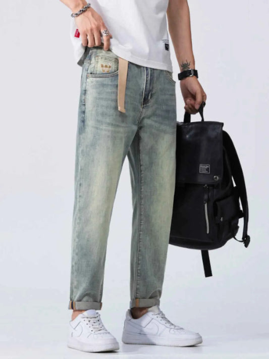 Men's Vintage Wash Cropped Jeans