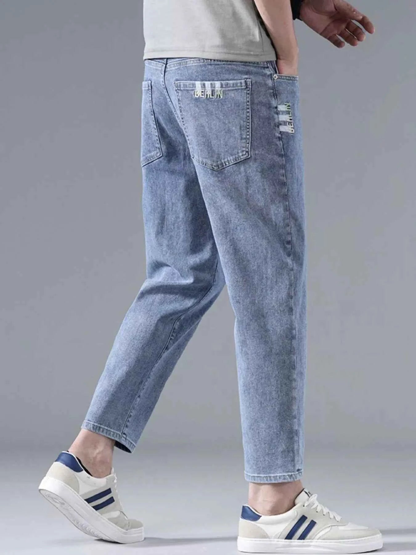 Men's Casual Straight-Leg Wash Jeans