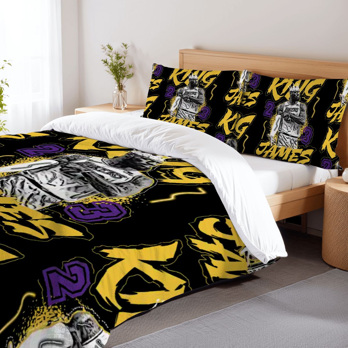 LeBron James Duvet Set – Full Size Basketball Bedding for NBA Fans